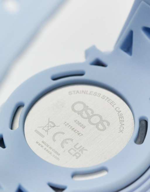 ASOS DESIGN Montre digitale unisexe en silicone Bleu layette