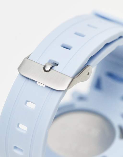 ASOS DESIGN Montre digitale unisexe en silicone Bleu layette