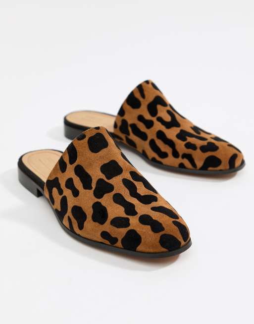 Leopard store skin mules