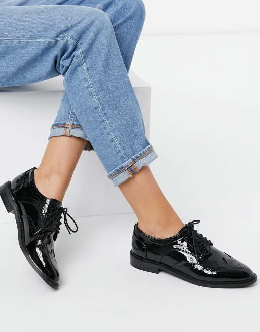 ASOS DESIGN More Chaussures plates lacets Noir ASOS