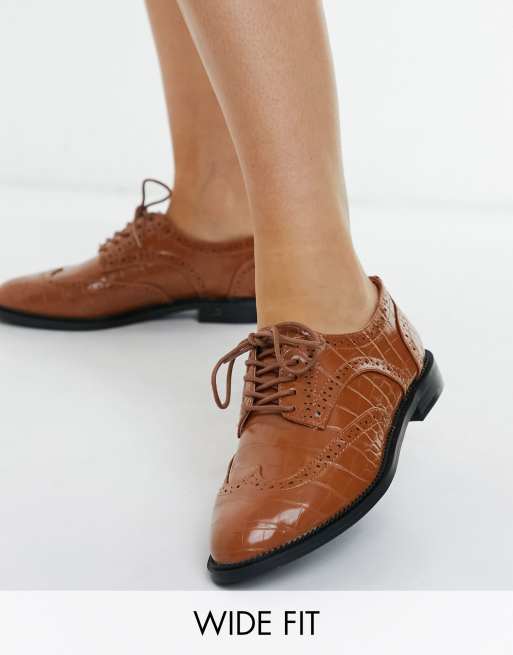 ASOS DESIGN – More – Schnürschuhe in weiter Passform in Bronze