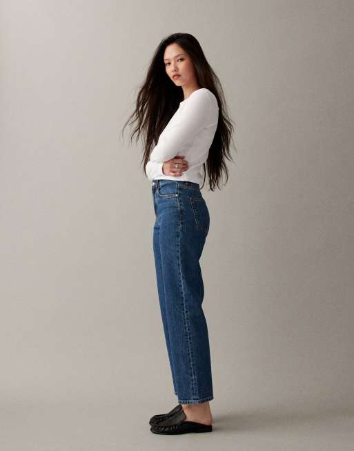 ASOS DESIGN – Mörkblå, ankellånga jeans med raka ben och bekväm stretch, 2 av 7