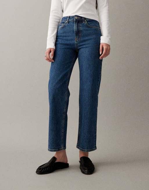 ASOS DESIGN – Mörkblå, ankellånga jeans med raka ben och bekväm stretch, 3 av 7