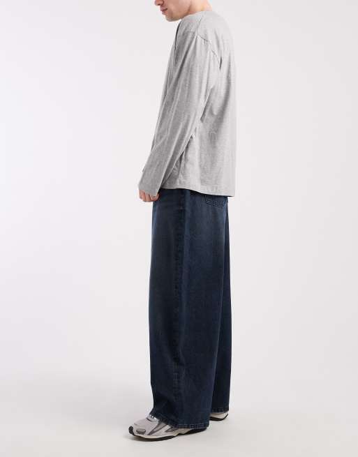 ASOS DESIGN – Mörkblå, baggy jeans i oversize med tvättad finish, 3 av 5