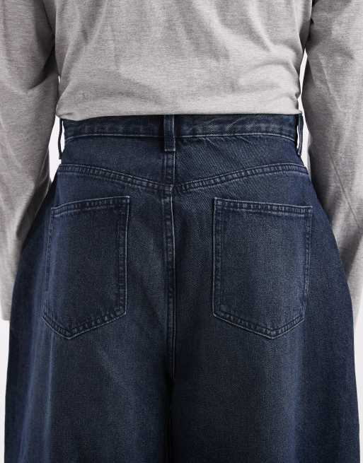 ASOS DESIGN – Mörkblå, baggy jeans i oversize med tvättad finish, 4 av 5