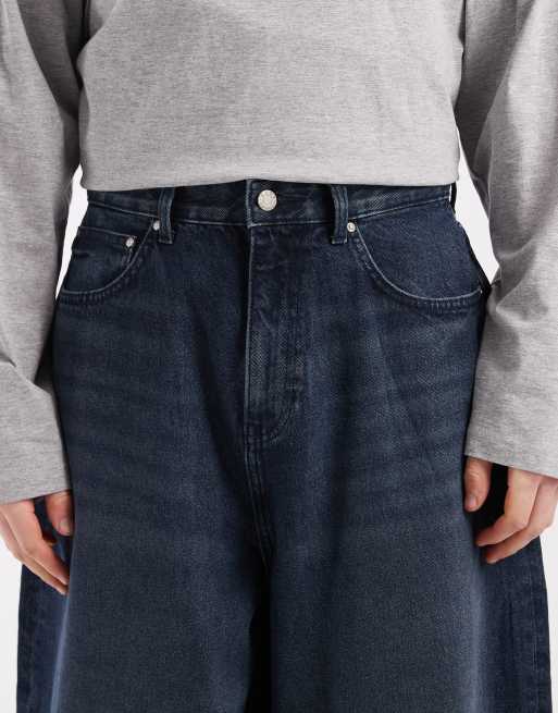 ASOS DESIGN – Mörkblå, baggy jeans i oversize med tvättad finish, 5 av 5