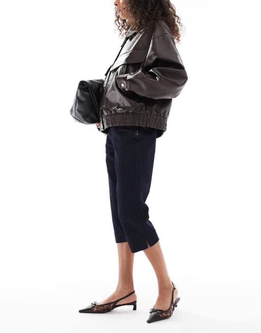 ASOS DESIGN – Mörkblå caprijeans med stretch, 3 av 5