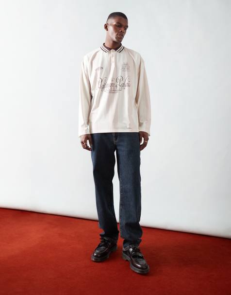 ASOS DESIGN – Mörkblå jeans med raka ben och tvättad finish - view 1