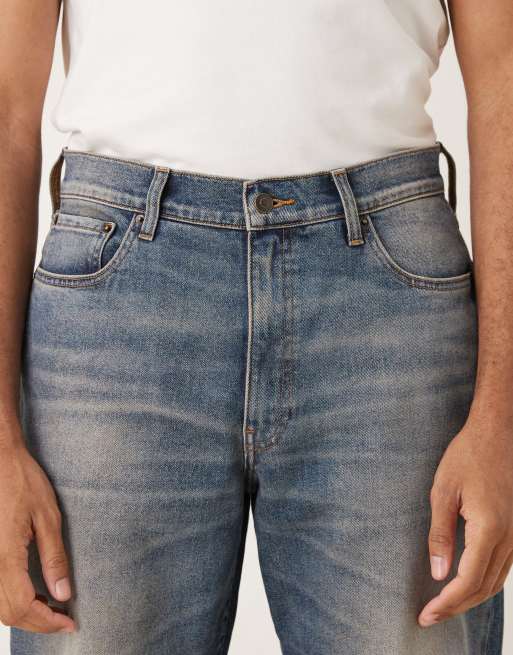 ASOS DESIGN – Mörkblå jeans med raka ben och tvättad finish, 5 av 5