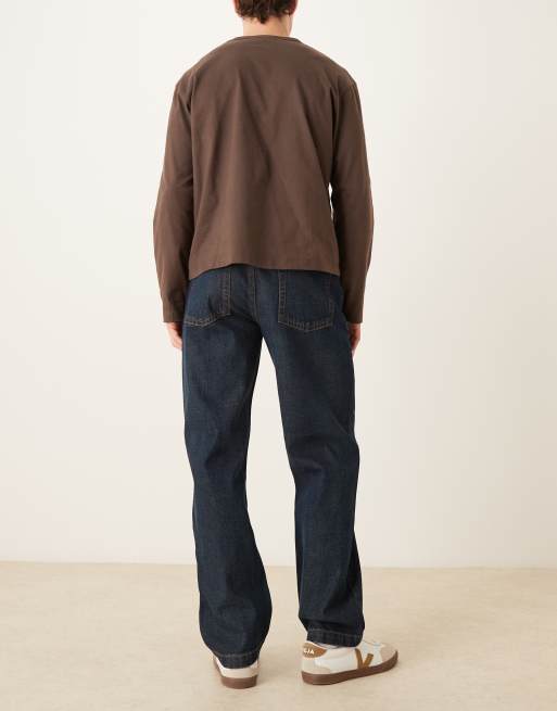ASOS DESIGN – Mörkblå jeans med raka ben och tvättad finish, 3 av 5