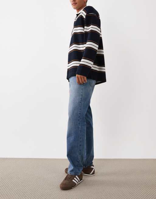 ASOS DESIGN – Mörkblå jeans med raka ben och tvättad finish, 3 av 5