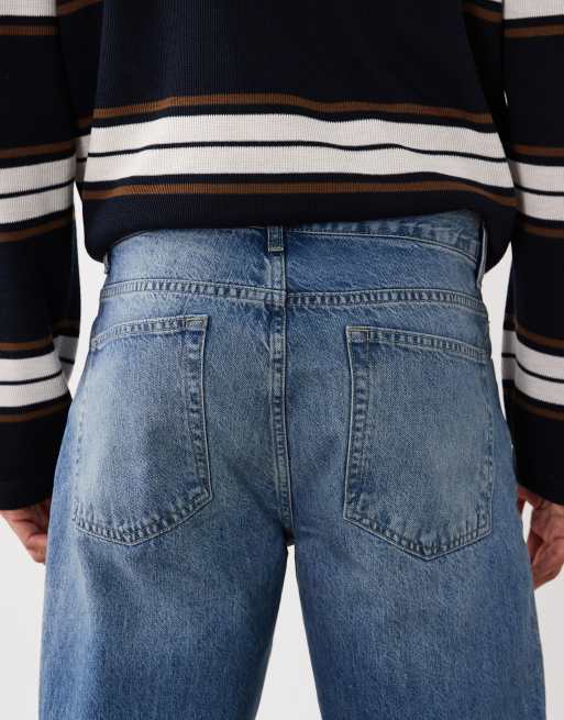 ASOS DESIGN – Mörkblå jeans med raka ben och tvättad finish, 4 av 5
