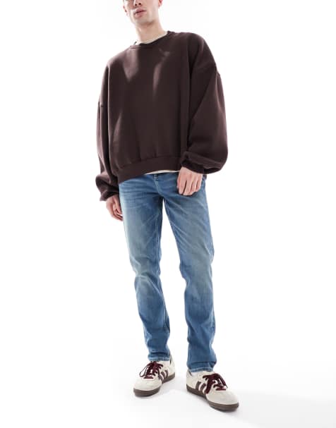 ASOS DESIGN – Mörkblå, mörktvättade och gröntonade jeans med smal passform - view 1