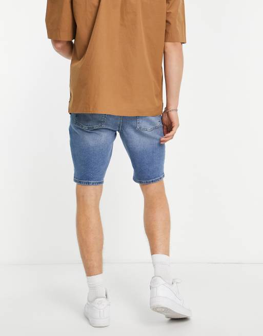 ASOS DESIGN – Mörkblå, skinny jeansshorts , 3 av 4