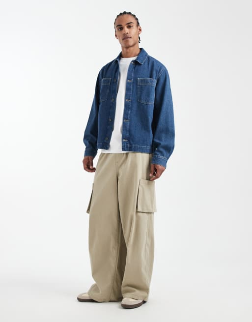 ASOS DESIGN – Mörkblå, tonad jeansskjorta med långa ärmar, 2 av 5