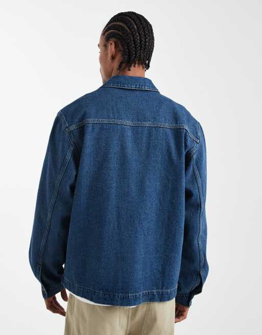 ASOS DESIGN – Mörkblå, tonad jeansskjorta med långa ärmar, 3 av 5