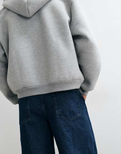 ASOS DESIGN – Mörkblå, tvättade jeans med barrelben och dekorativa sömmar, 5 av 5