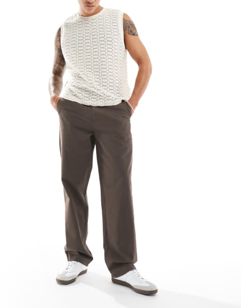 ASOS DESIGN – Mörkbruna byxor i baggy-stil - view 1
