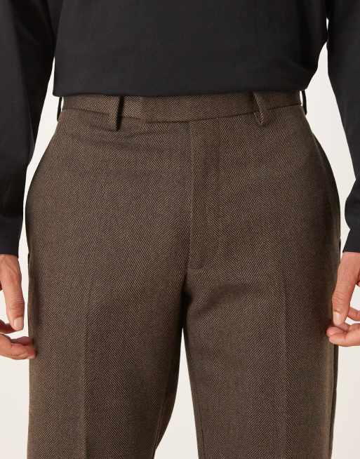 ASOS DESIGN – Mörkbruna, figursydda byxor med raka ben, 5 av 5