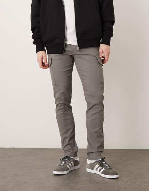 ASOS DESIGN – Mörkgrå cargobyxor med extra smal passform - view 1