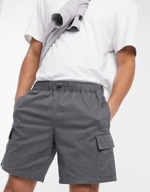 ASOS DESIGN – Mörkgrå cargoshorts