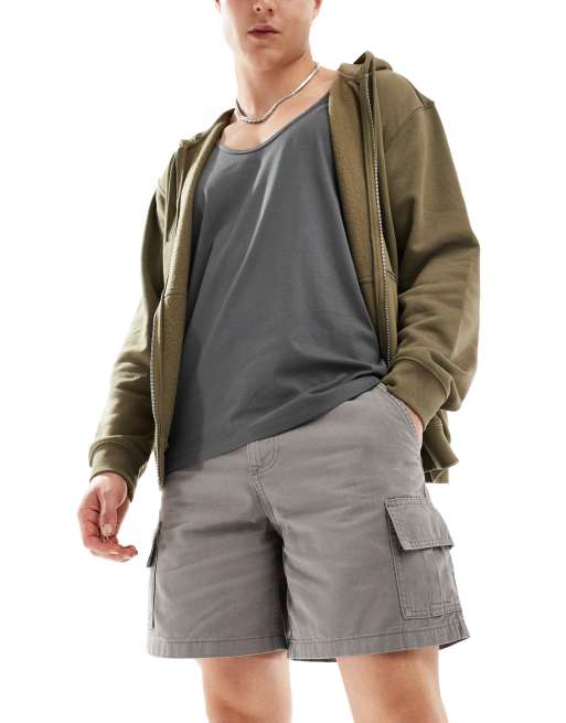 ASOS DESIGN – Mörkgrå cargoshorts 