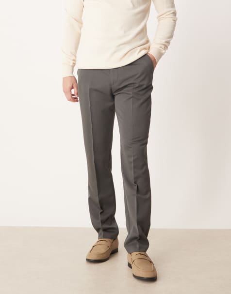 ASOS DESIGN – Mörkgrå finbyxor med smal passform - view 1
