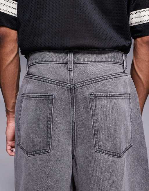 ASOS DESIGN – Mörkgrå jeansjorts i längre modell, 4 av 5