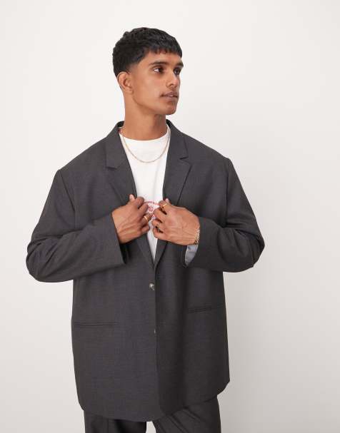 ASOS DESIGN – Mörkgrå kavaj i slouchy stil och oversize, del av kostym - view 1