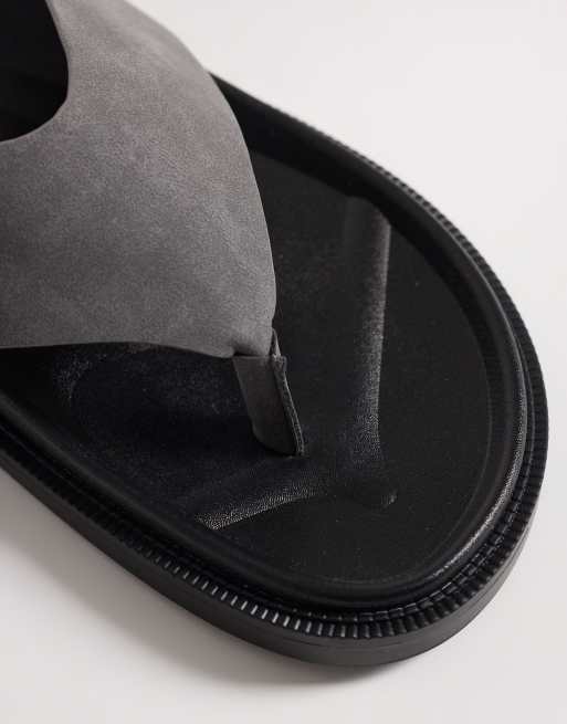 ASOS DESIGN – Mörkgrå, klassiska flip flops, 4 av 4