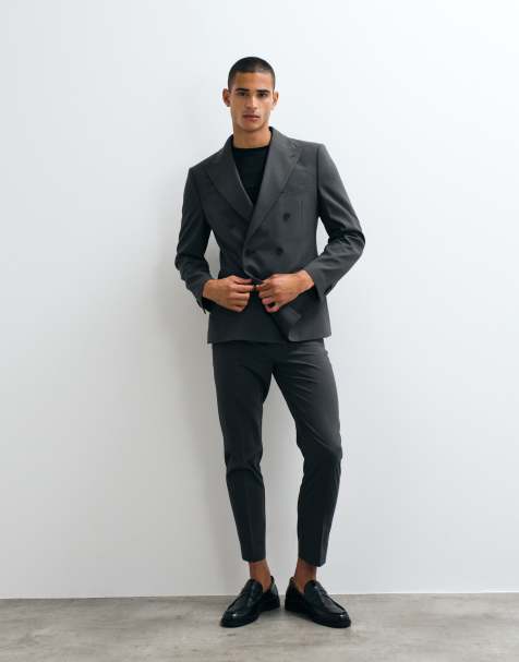 ASOS DESIGN – Mörkgrå kostym med avsmalnande passform - view 1