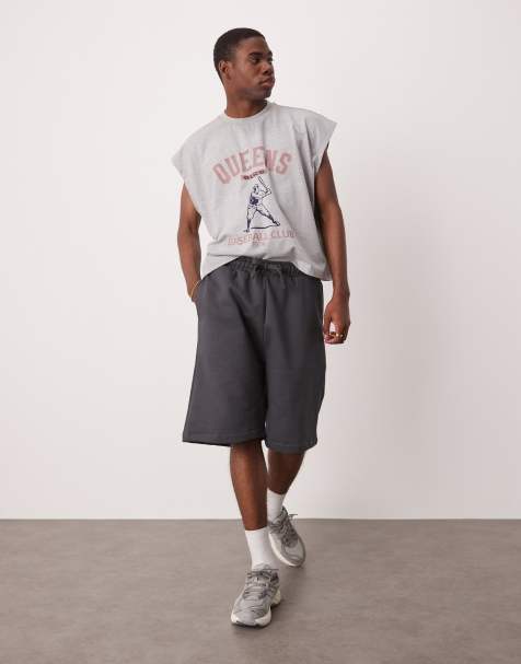 ASOS DESIGN – Mörkgrå, kraftiga shorts i oversize och 400gsm - view 1