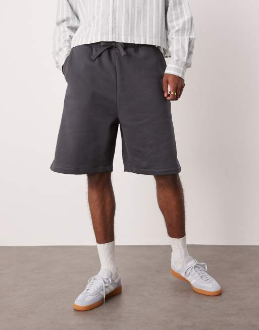 ASOS DESIGN – Mörkgrå, kraftiga shorts i oversize och 400gsm, 3 av 5