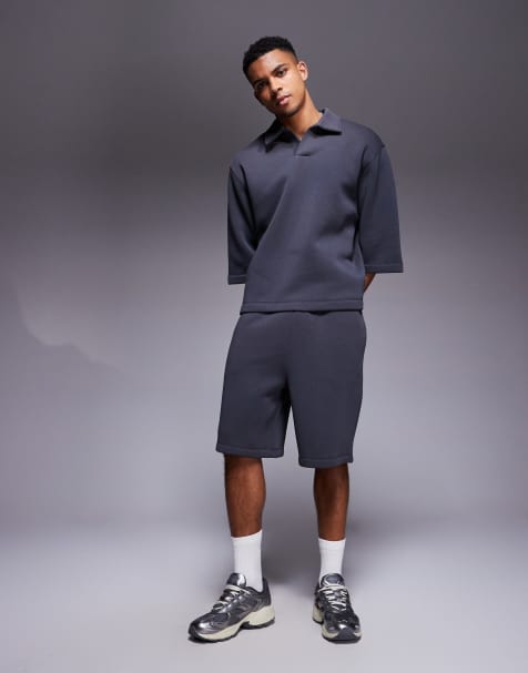ASOS DESIGN – Mörkgrå, långa shorts i oversize - view 1