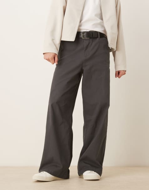 ASOS DESIGN – Mörkgrå, lediga chinos - view 1