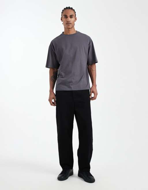 ASOS DESIGN – Mörkgrå och stenfärgade, enkla t-shirts i oversize, 2-pack, 2 av 5