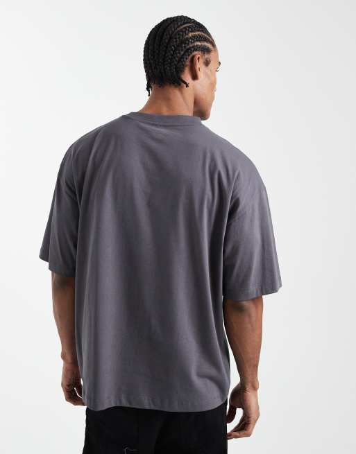 ASOS DESIGN – Mörkgrå och stenfärgade, enkla t-shirts i oversize, 2-pack, 3 av 5