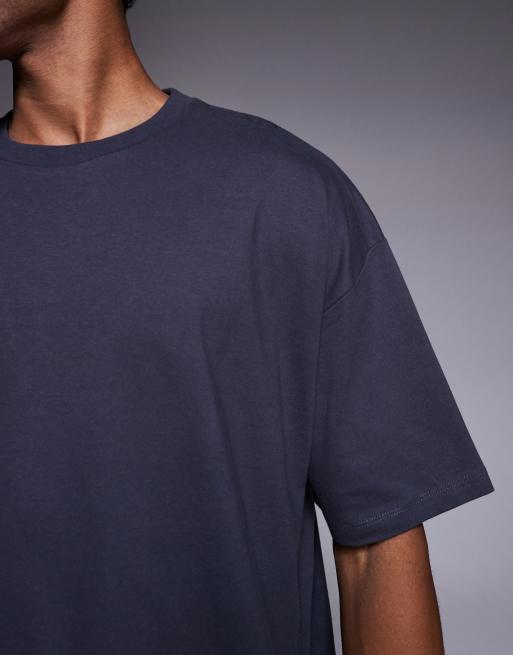 ASOS DESIGN – Mörkgrå t-shirt i oversize med mattryck, 5 av 5