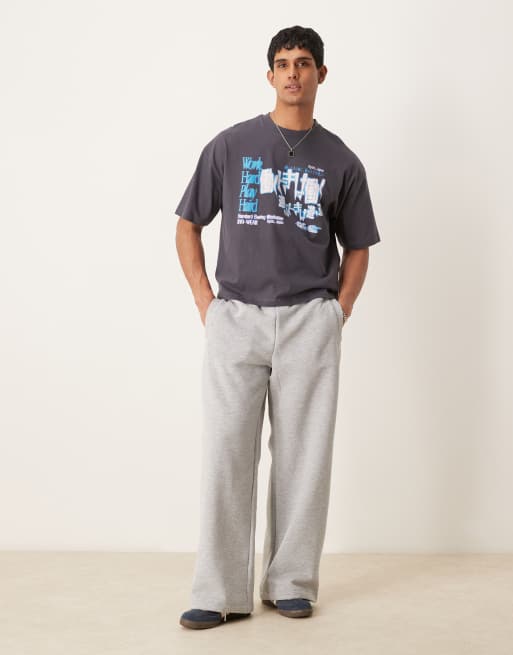 ASOS DESIGN – Mörkgrå t-shirt med boxig, oversize passform och souvenirtryck framtill, 2 av 4