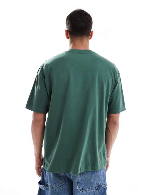 ASOS DESIGN – Mörkgrön, enkel t-shirt i oversize, 2 av 4