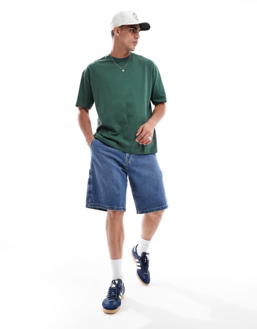 ASOS DESIGN – Mörkgrön, enkel t-shirt i oversize, 4 av 4