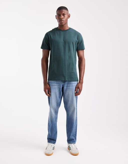 ASOS DESIGN – Mörkgrön, enkel t-shirt i regular fit, 2 av 5