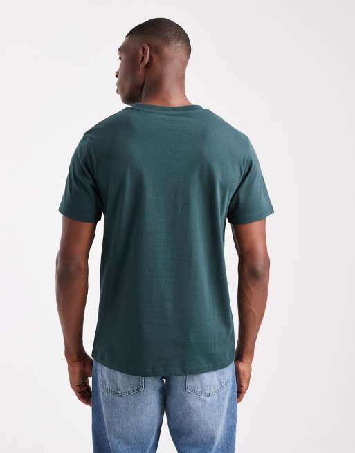 ASOS DESIGN – Mörkgrön, enkel t-shirt i regular fit, 4 av 5