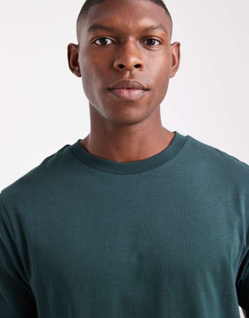 ASOS DESIGN – Mörkgrön, enkel t-shirt i regular fit, 5 av 5