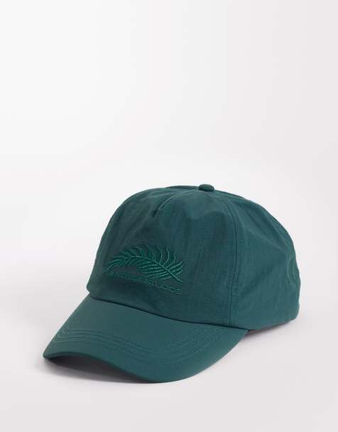 ASOS DESIGN – Mörkgrön keps i nylon med broderi - view 1