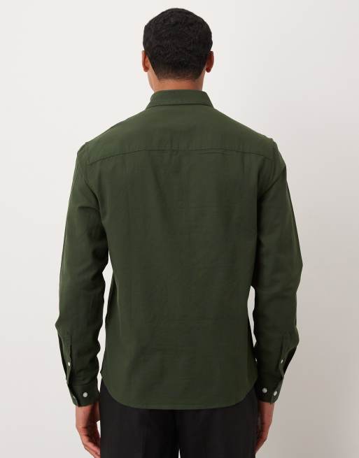 ASOS DESIGN – Mörkgrön, regular oxfordskjorta, 3 av 5