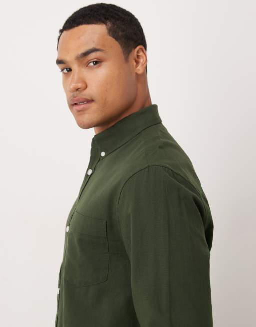ASOS DESIGN – Mörkgrön, regular oxfordskjorta, 5 av 5
