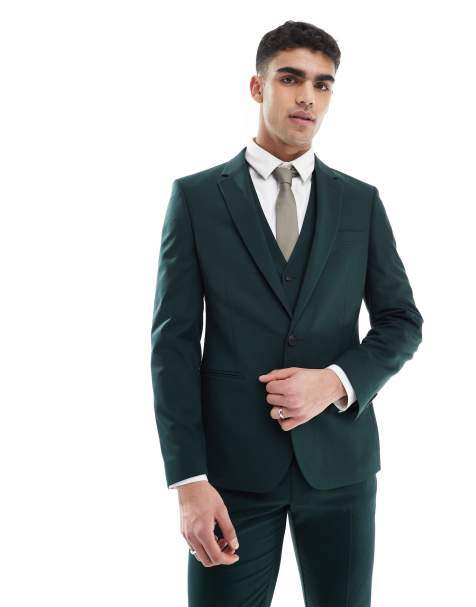ASOS DESIGN – Mörkgrön, skinny kavaj - view 1