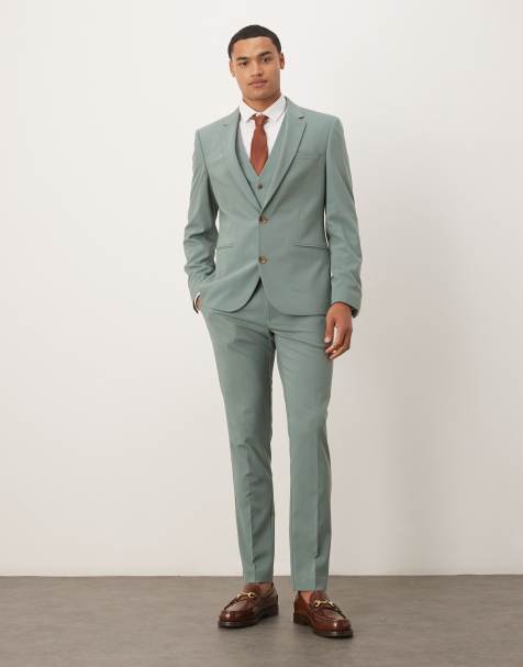 ASOS DESIGN – Mörkgrön, skinny kostym - view 1