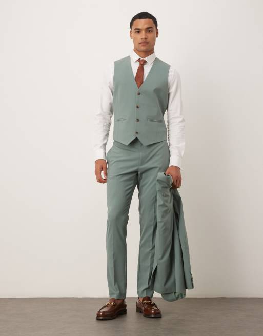 ASOS DESIGN – Mörkgrön, skinny kostymväs, 2 av 5